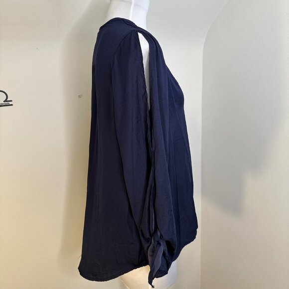 Mustard Seed Strappy‎ Surplice Navy Blouse - Picture 2 of 5